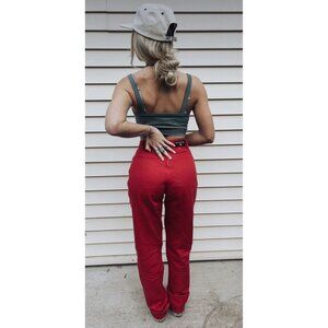 Vintage 80s Rockies Straight Jeans Womens Tall 25 Red High Rise Western Cowgirl
